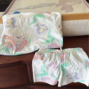 Disney White Cartoon Print Shorts